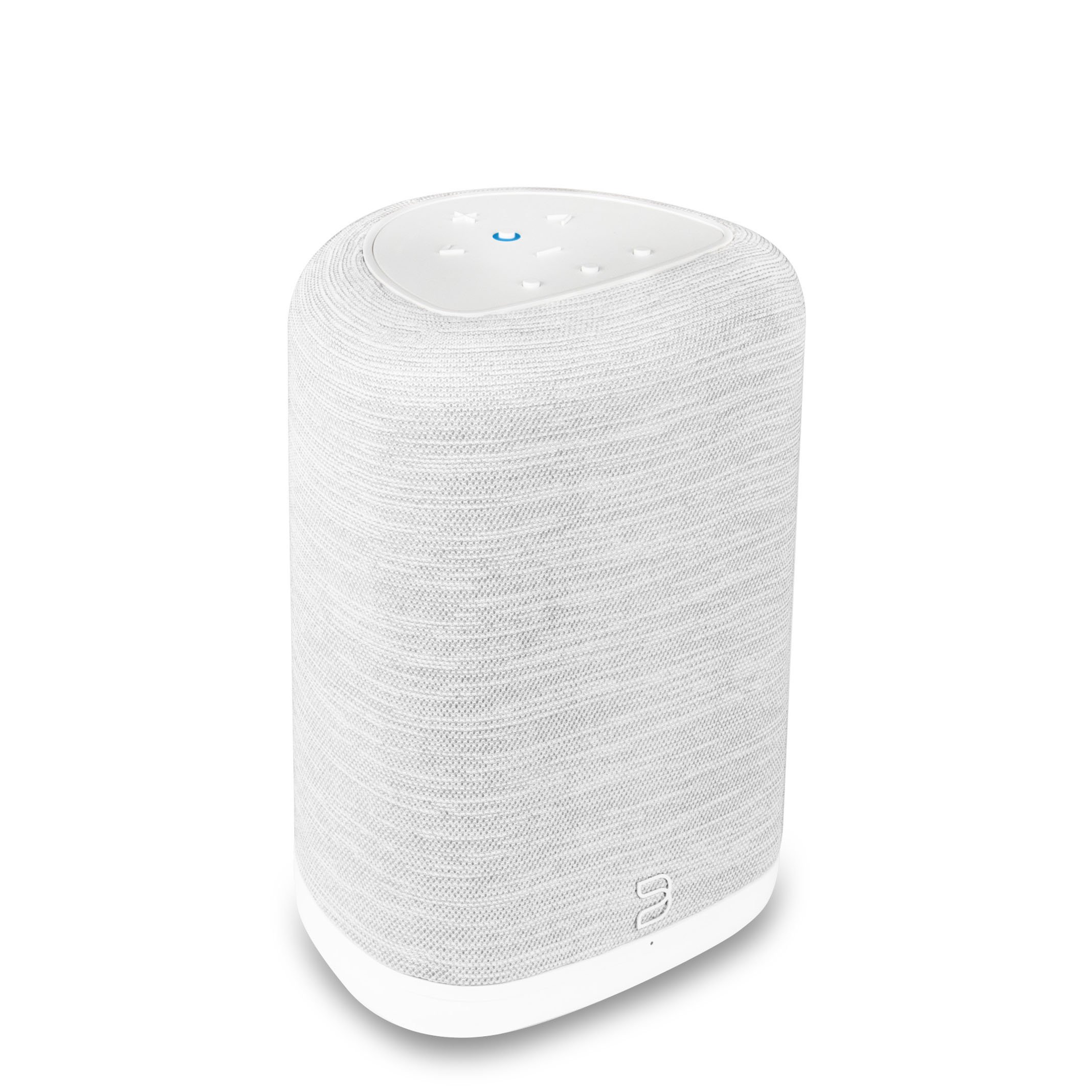 Bluesound PULSE FLEX wireless speaker shown in pebble grey.