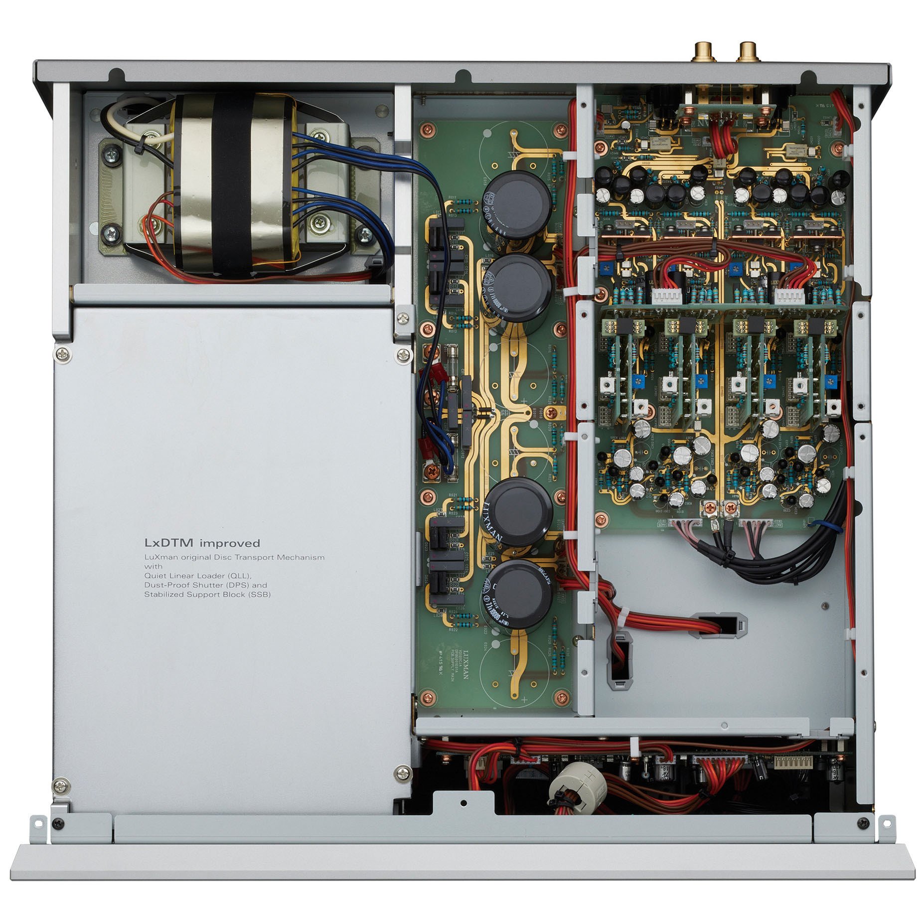 Inside view of the Luxman D-100 Centennial CD/SACD player.