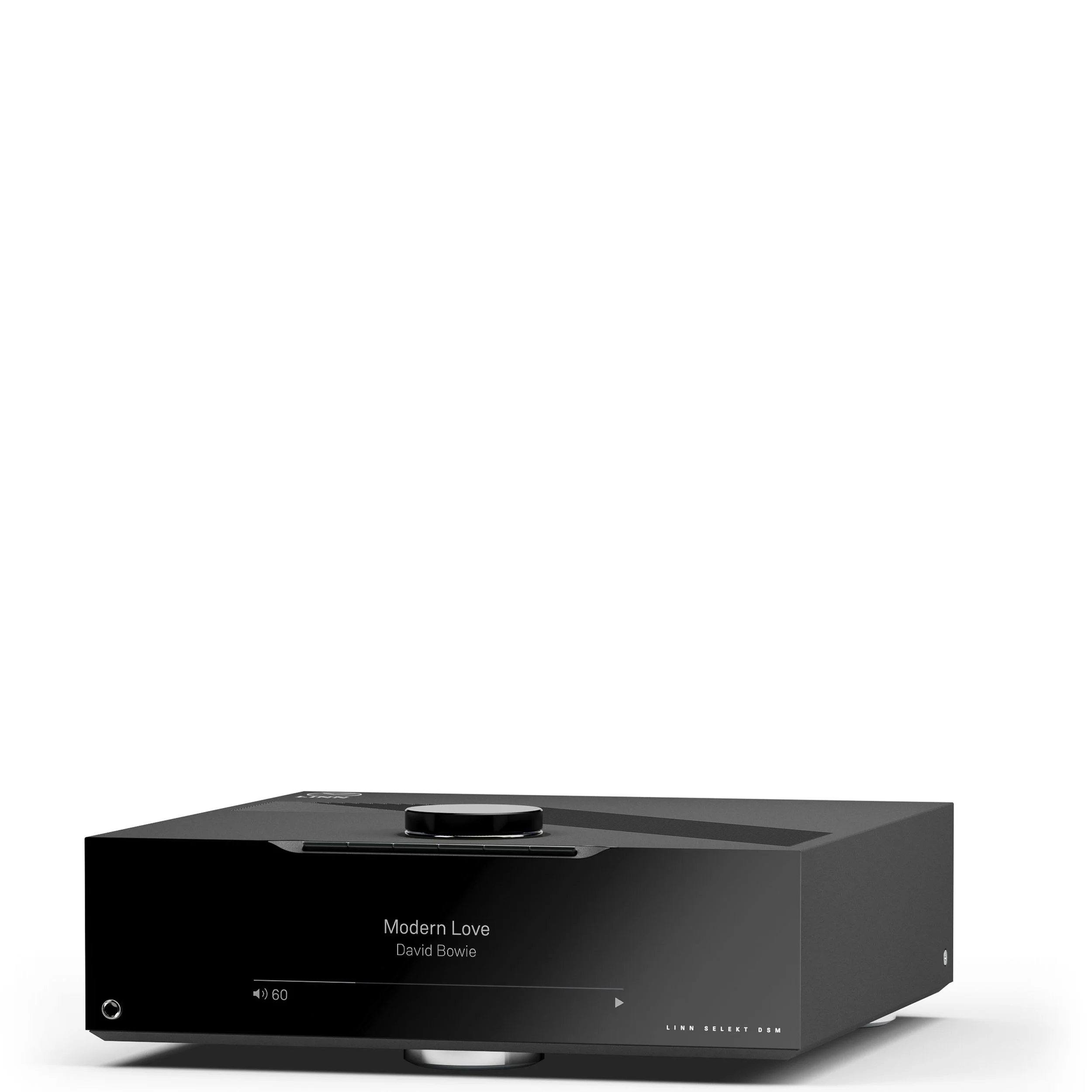 Angled view of the Linn Selekt DSM Classic Hub in black.