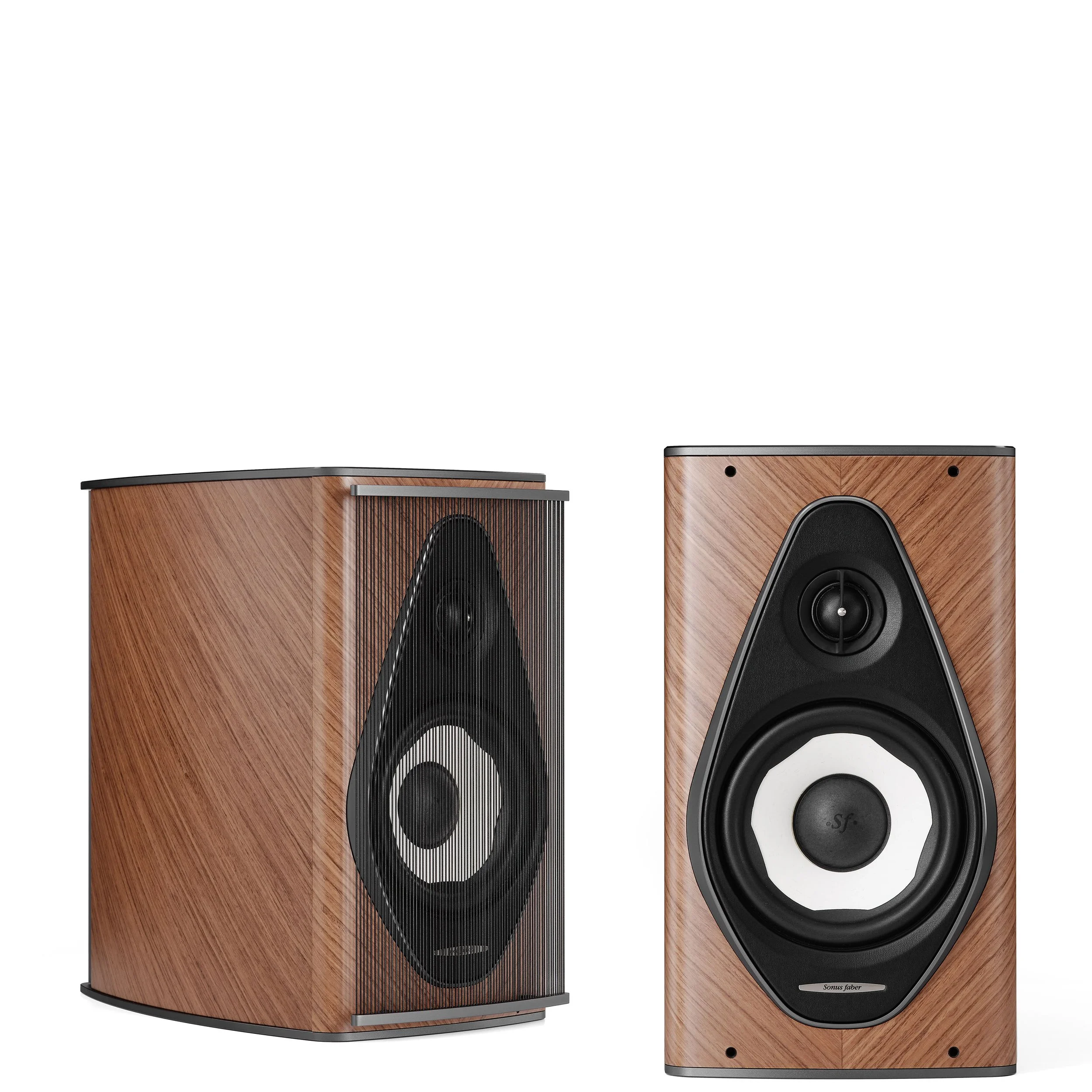 Sonus faber Olympica I G3 bookshelf speakers shown in walnut.