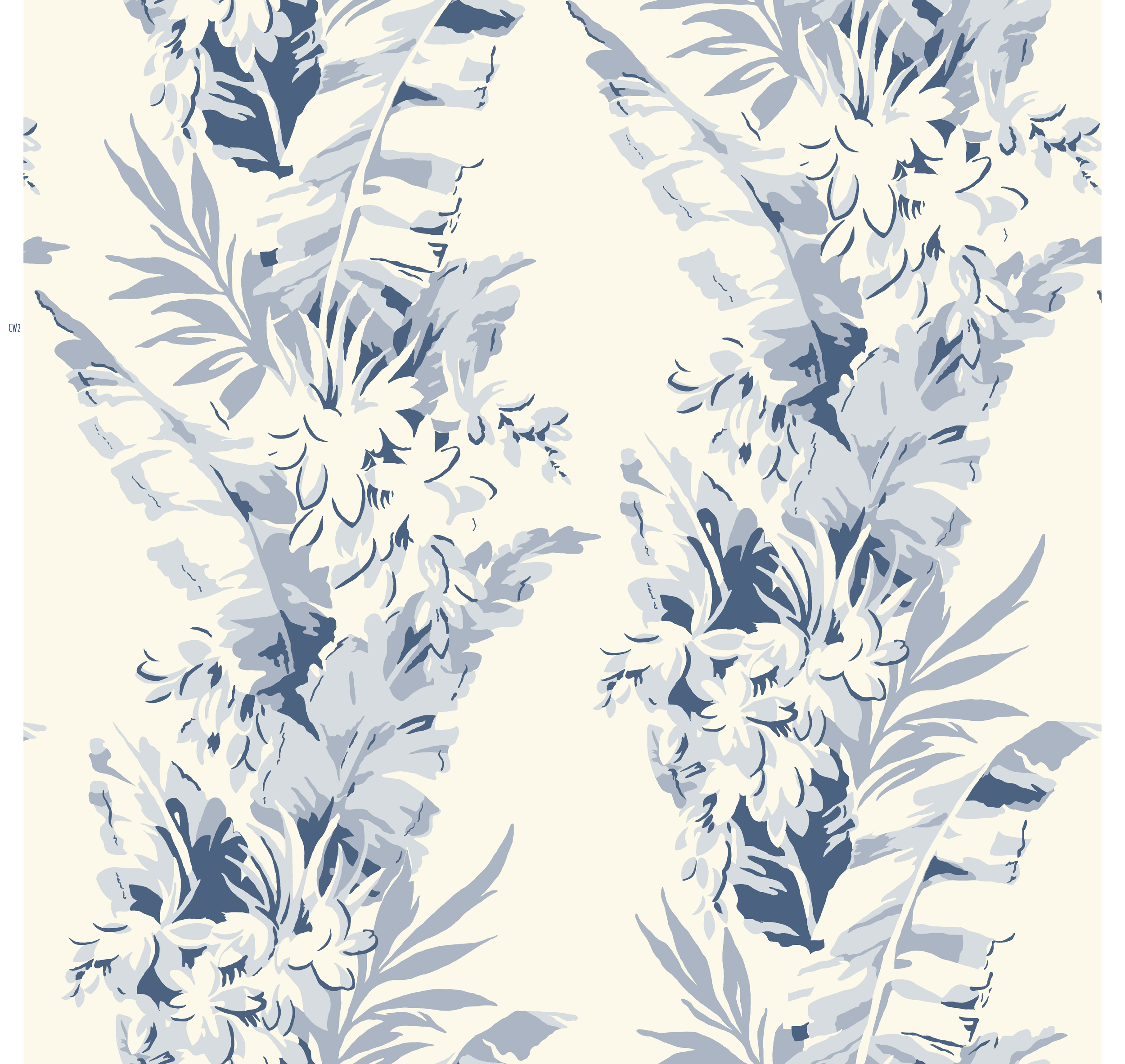 Bananas French Blue Wallpaper