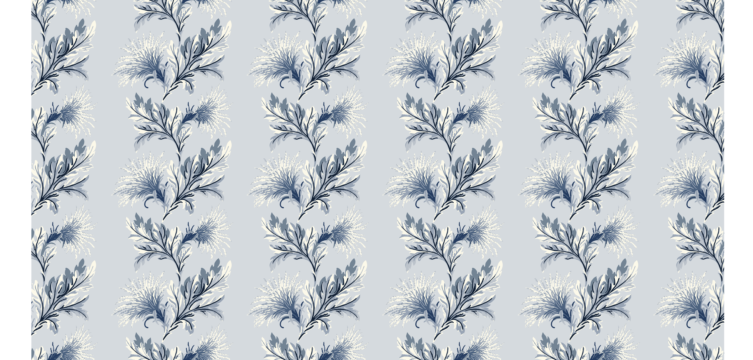 Thistle French Blue Wallpaper