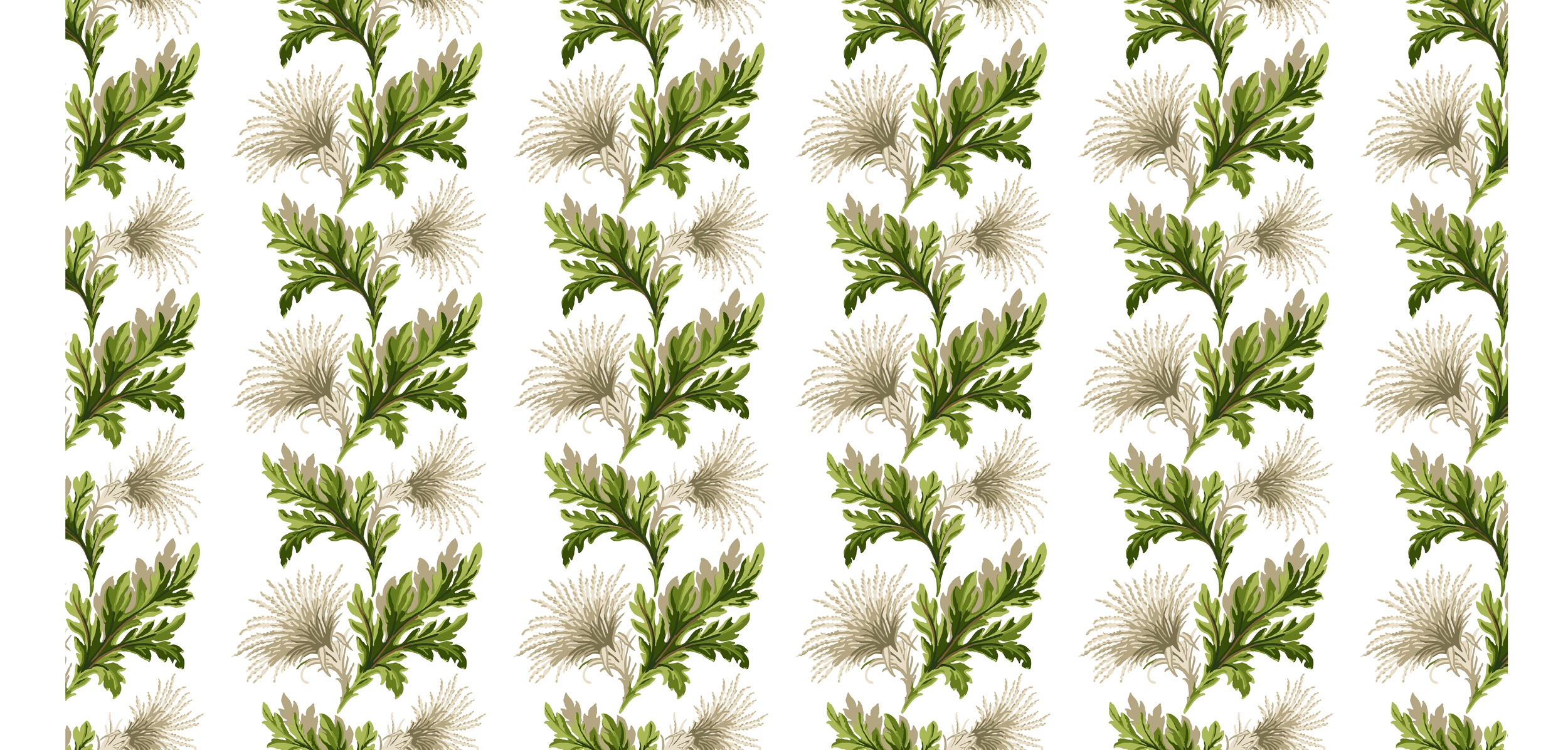 Thistle White Wallpaper