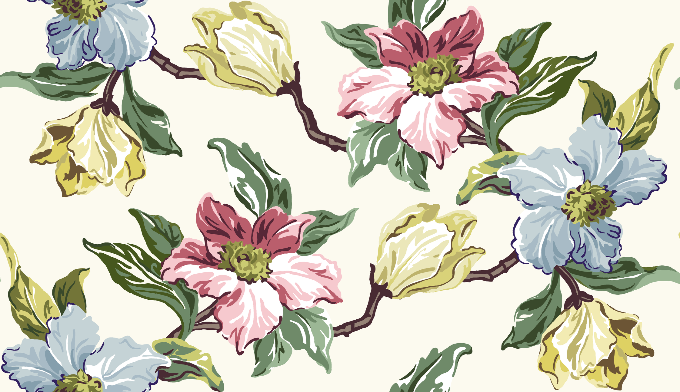 Magnolia Multi Wallpaper