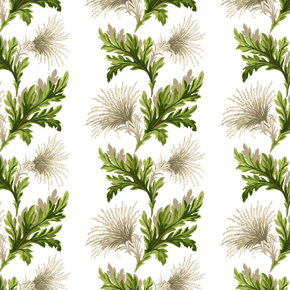 Thistle White Wallpaper