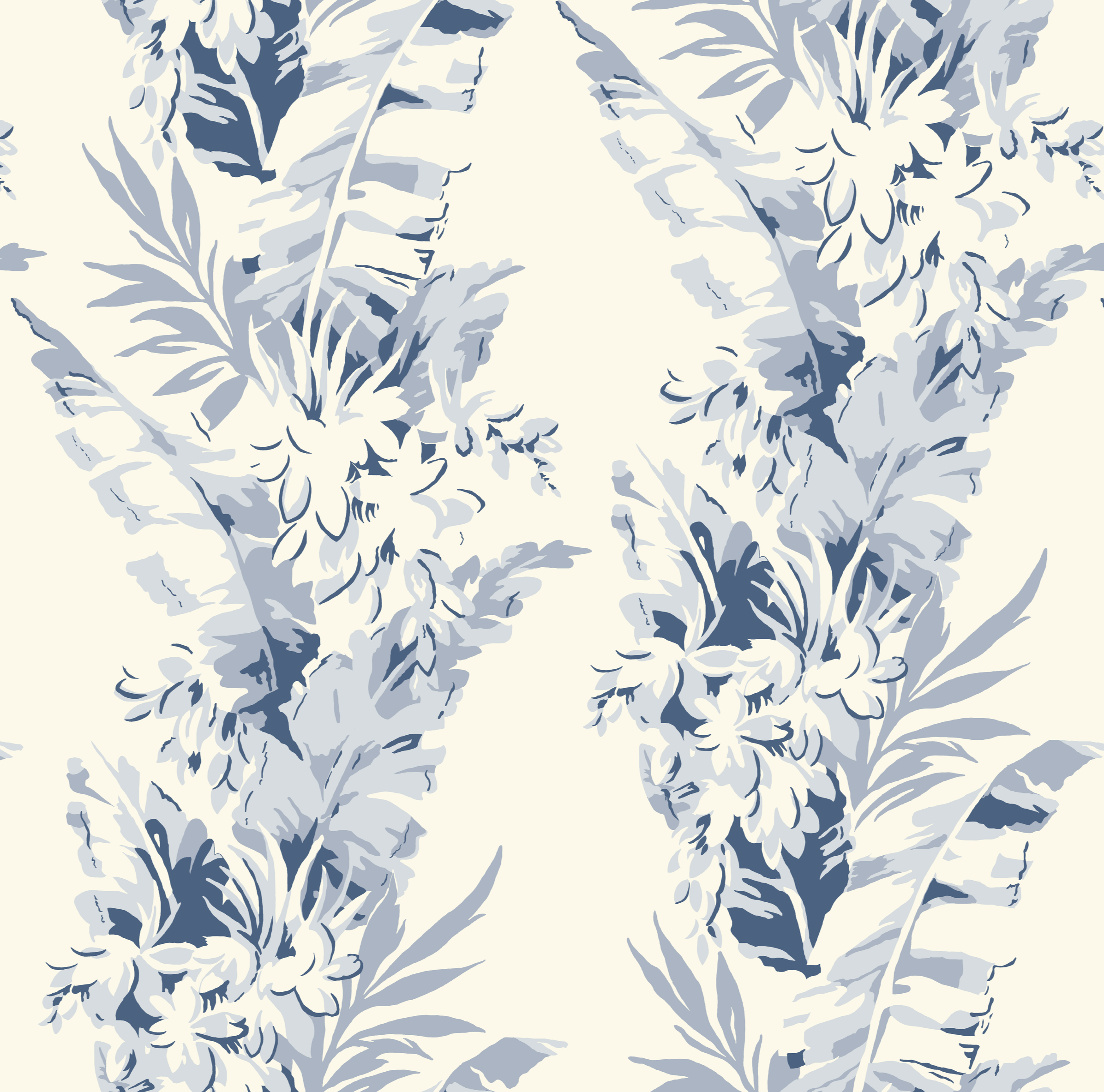 Bananas French Blue Wallpaper