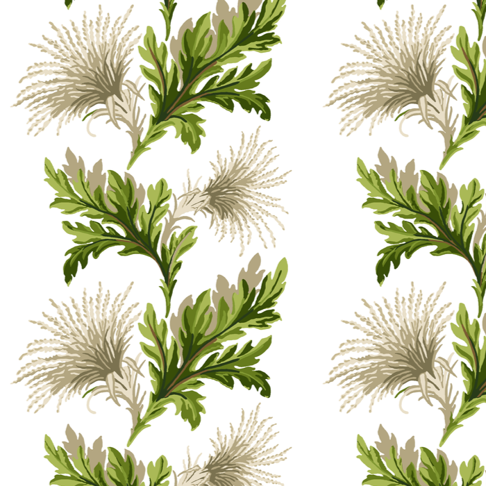 Thistle White Wallpaper