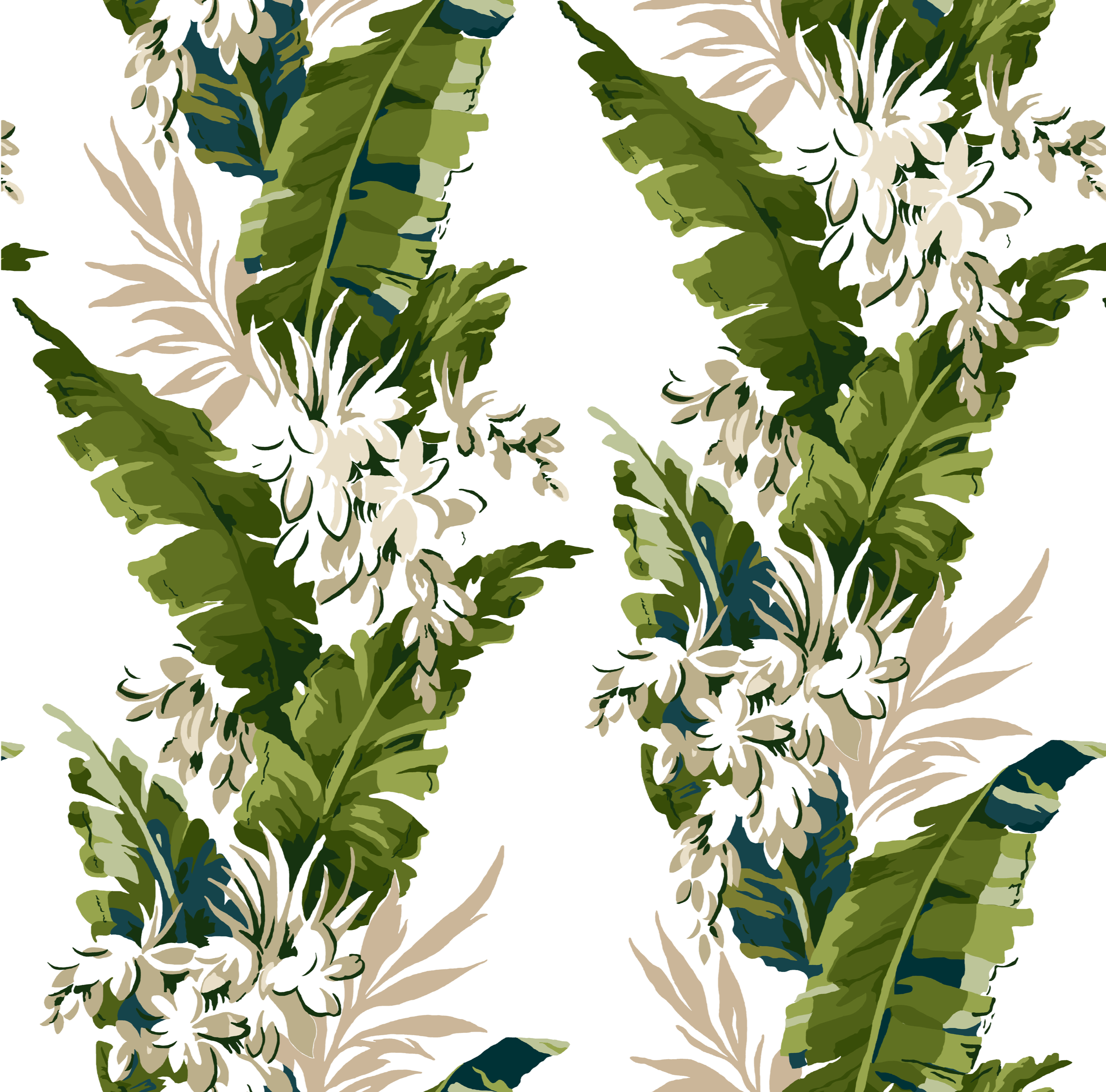 Bananas White Wallpaper