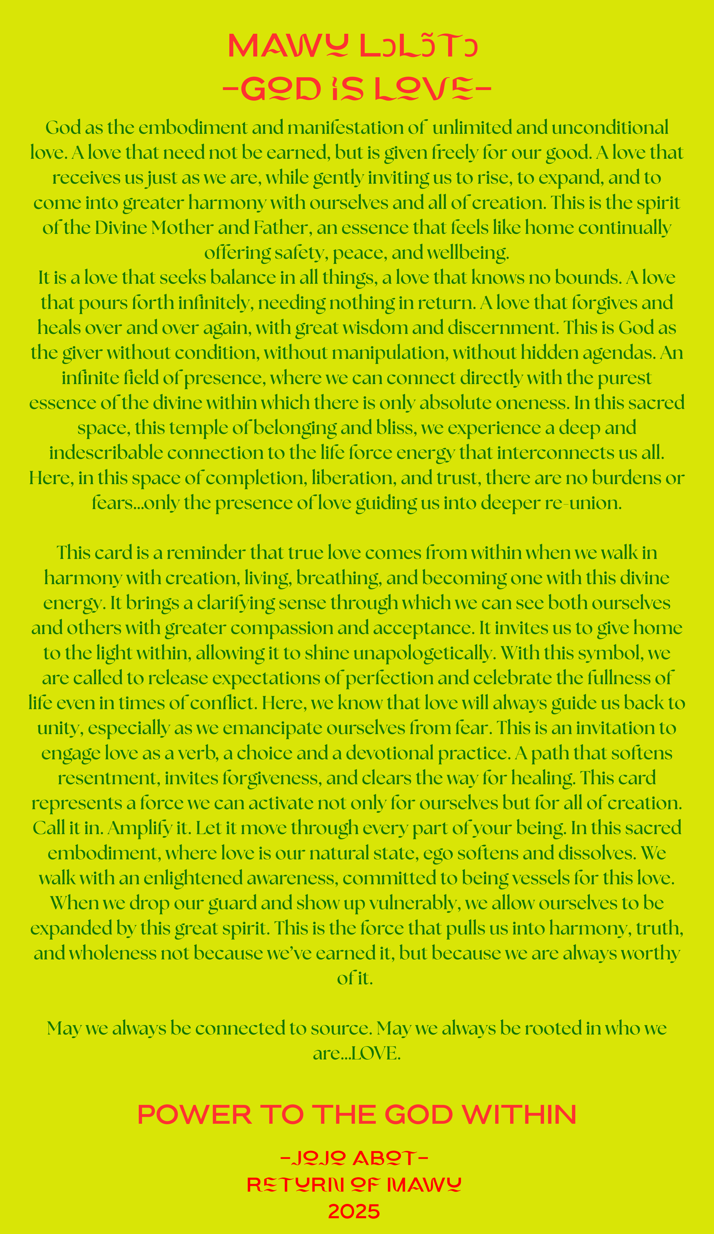 Mawu Lɔlɔ̃tɔ - God is love text.png
