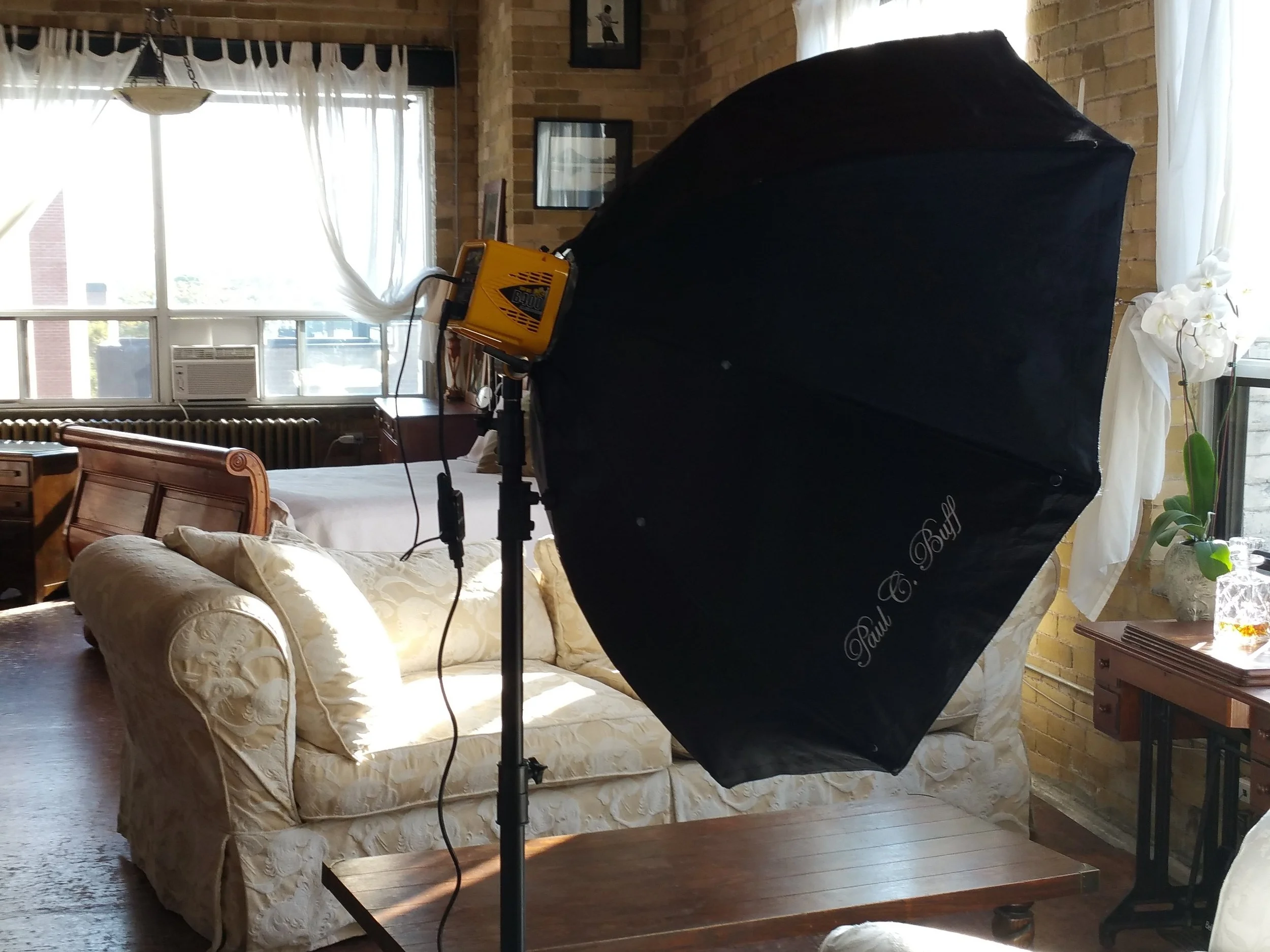 Photo Gear on Set of a Boudoir Shoot