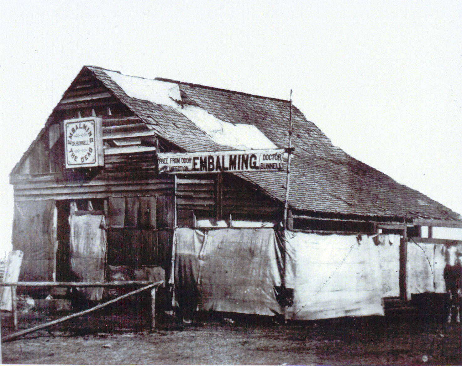 Dr. Bunnell's embalming tent: "Free from odor or infection"