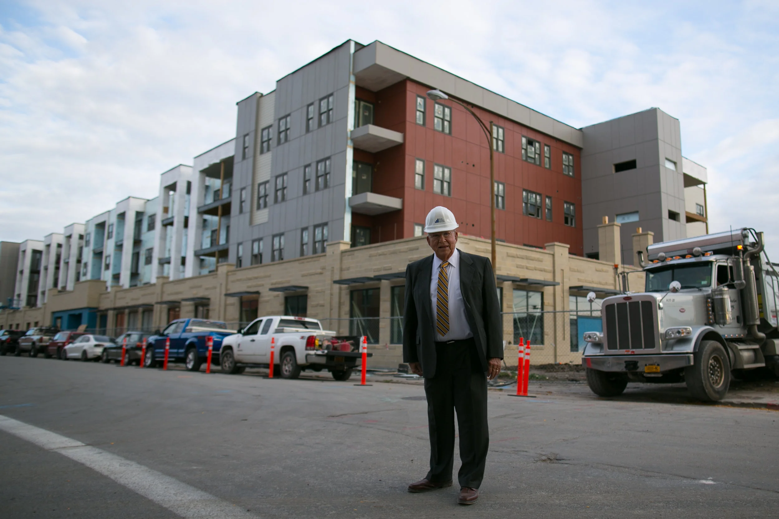 Nelson Leenhouts, President and CEO of Home Leasing LLC, is photographed at the company's Charlotte Square site in Rochester, New York. The first phase of the project includes 74 apartments, expected to be ready in November 2016.