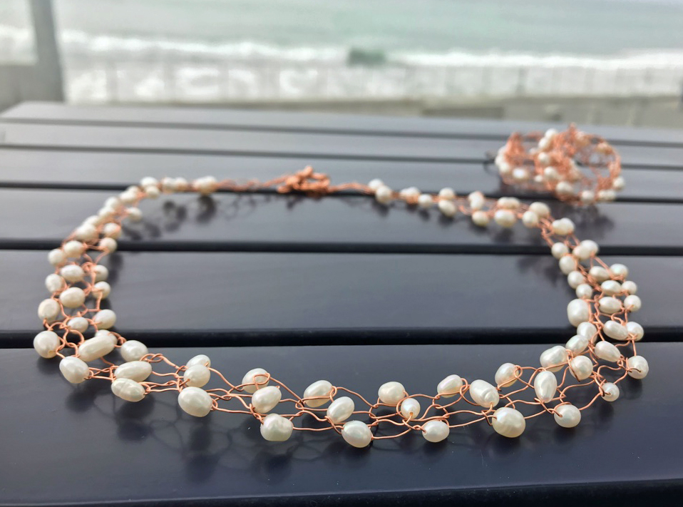Copper and Pearl Necklace