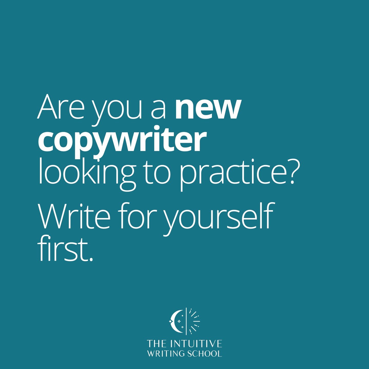If you're a new copywriter or content writer and looking for clients... this is more important than you think

👇

WRITING

Specifically for yourself.

Especially when you're looking for clients, showing up online with your own words helps you stand 