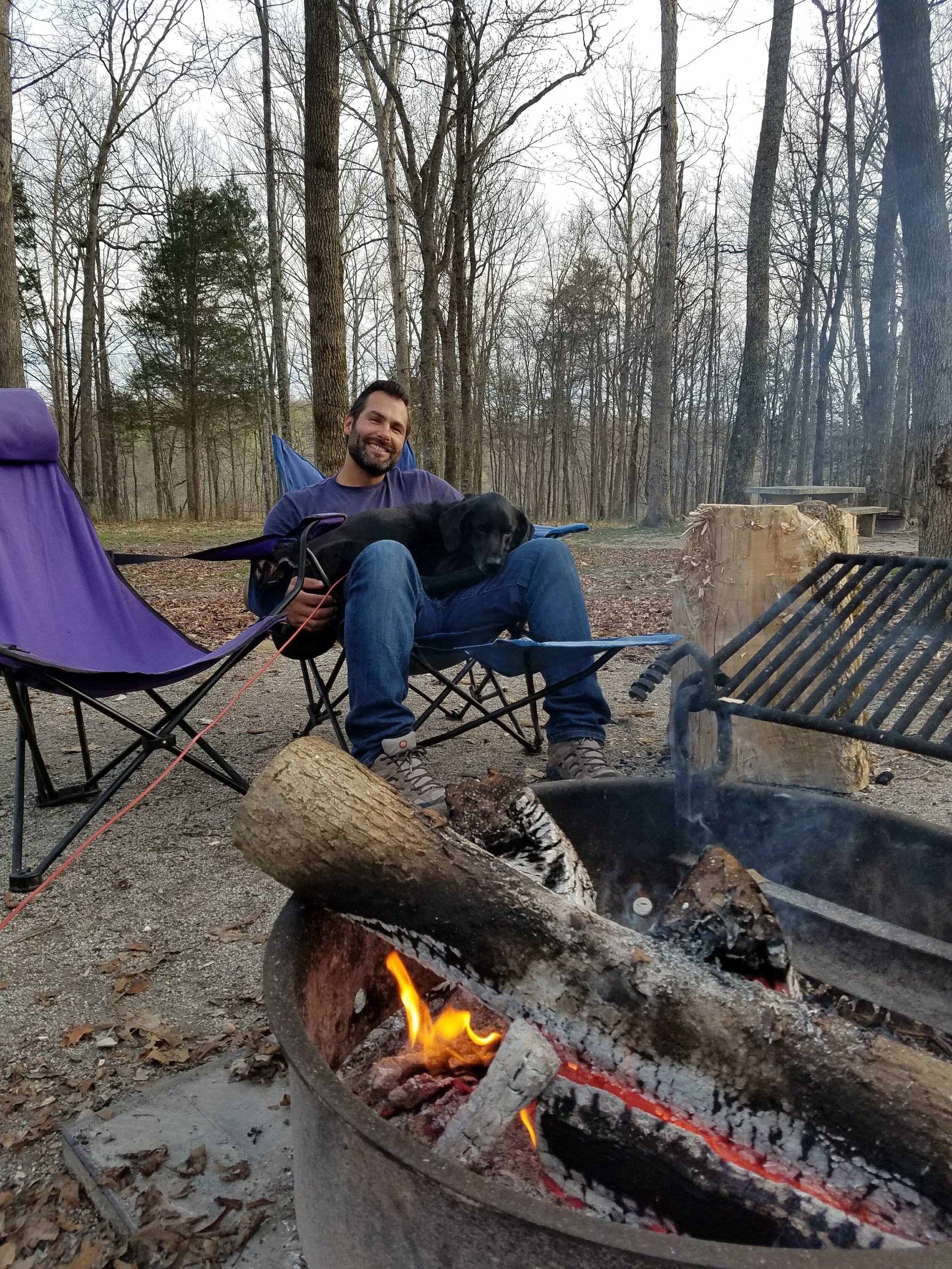 View of our campsite backed up to a forest :)