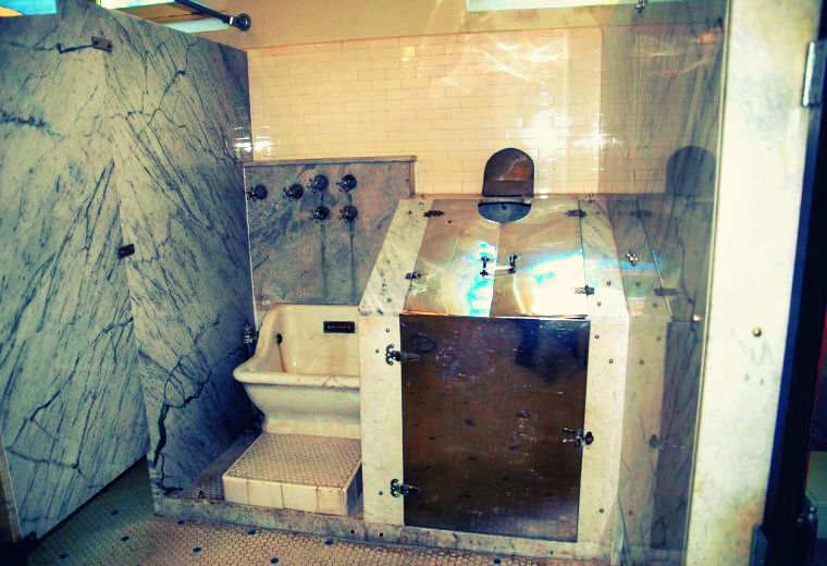 Sitz bath tub and vapor cabinet (hole is where your head sticks out)