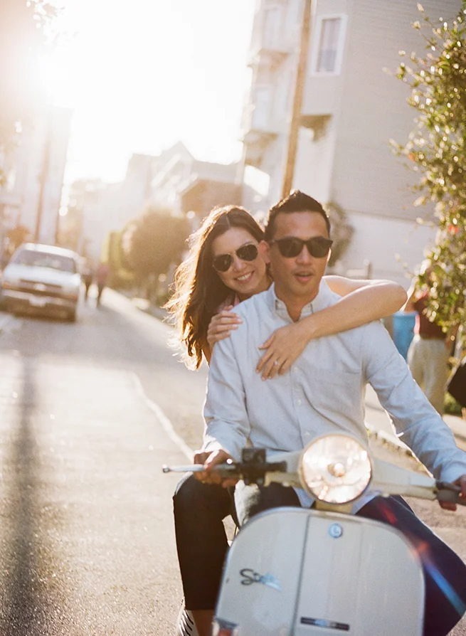 Vespa Engagement Session in San Francisco San Francisco Wedding