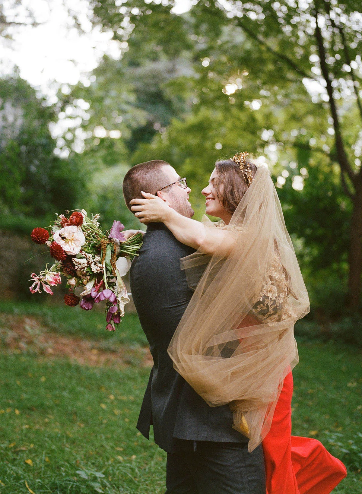 Bold Red Dress Wedding