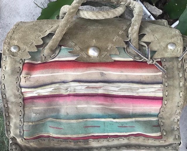 Vintage heavy duty Suede Serape Bag