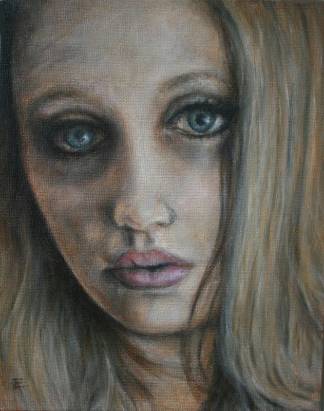 the maiden, oil on canvas board 8x10"