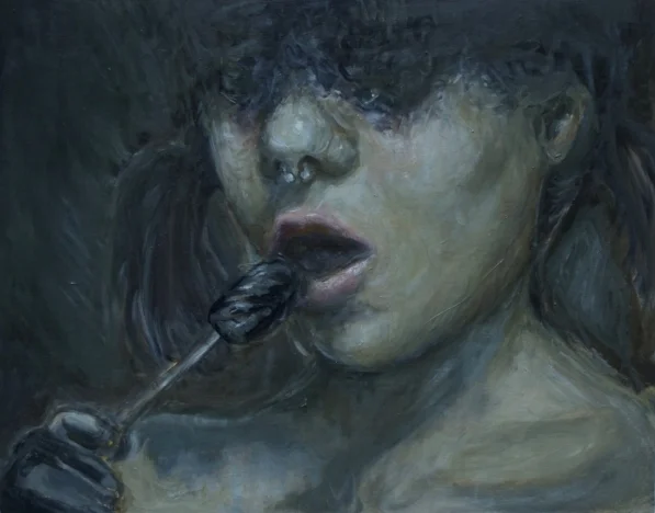 After Ipek, oil on wood