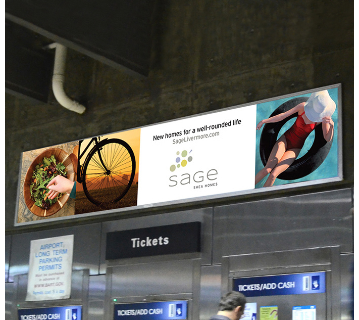Train billboard advertisement for Sage