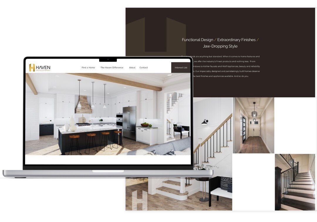 This sleek, contemporary site was designed by our team to highlight the wide array of luxury residential offerings by Haven Development. 🏡

The website and cohesive branding communicate the Haven difference with a portfolio of elevated homes, one-of