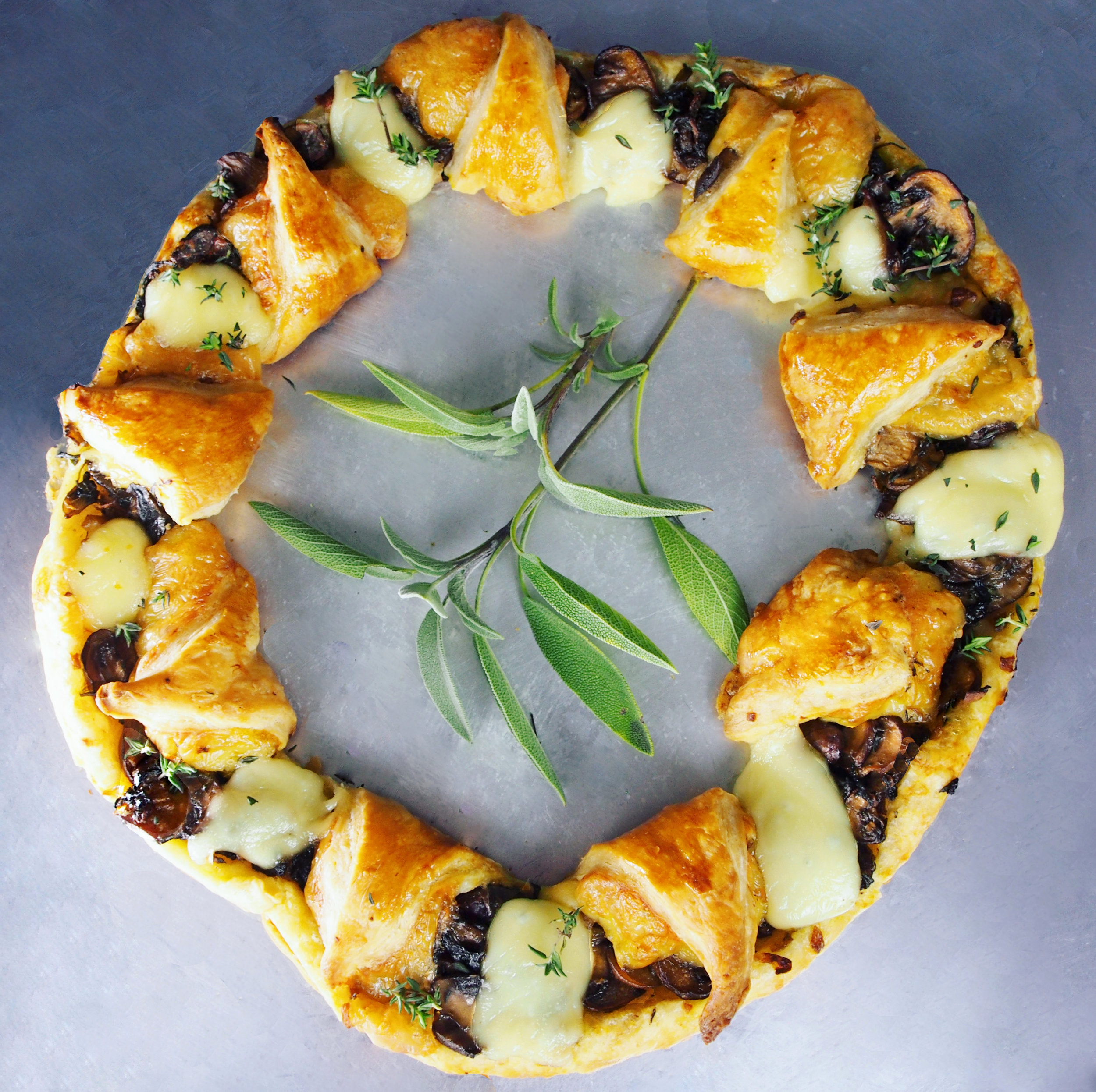 Mushroom & Real California Brie Stuffed Pastry Wreath — Diet Assassinista