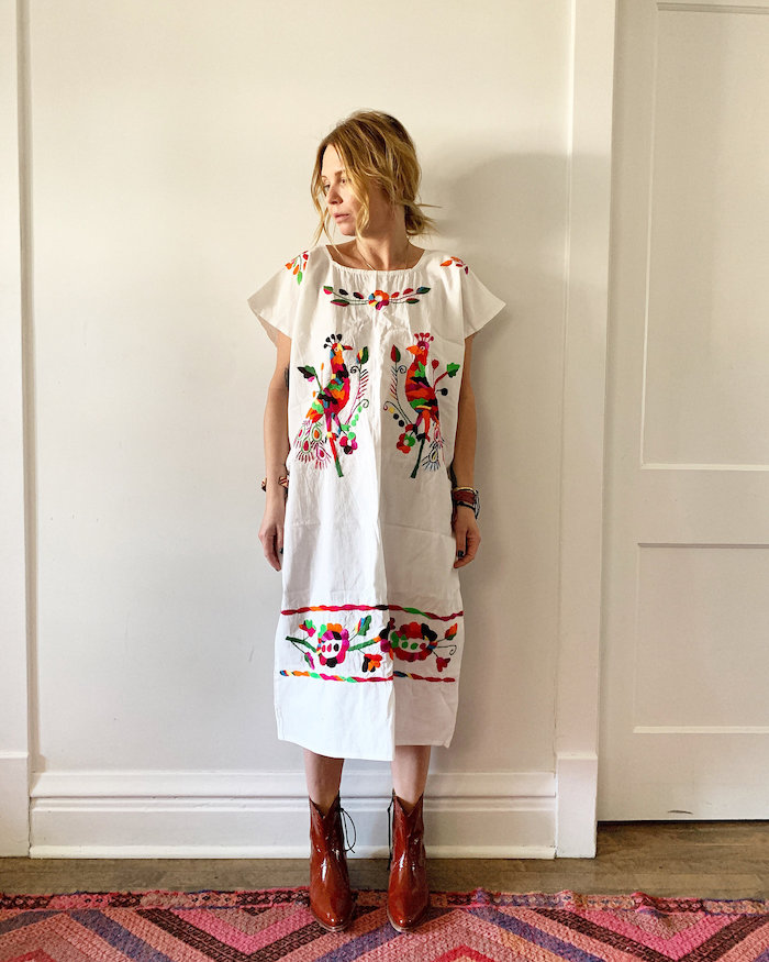 Vintage Embroidered Mexican Dress