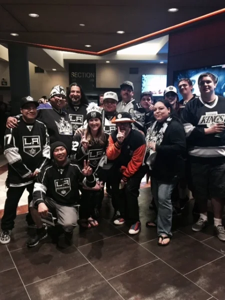 Trevor with some of his favorite LA Kings fans.