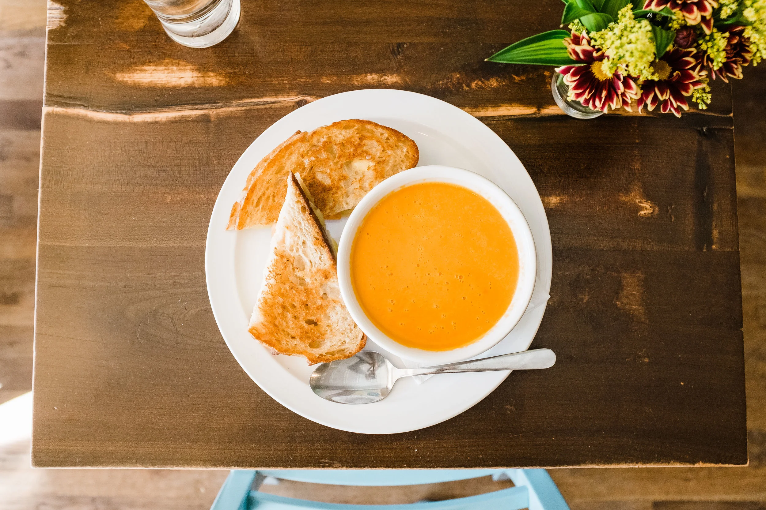 Grilled cheese and tomato and fennel soup at Bite Cafe