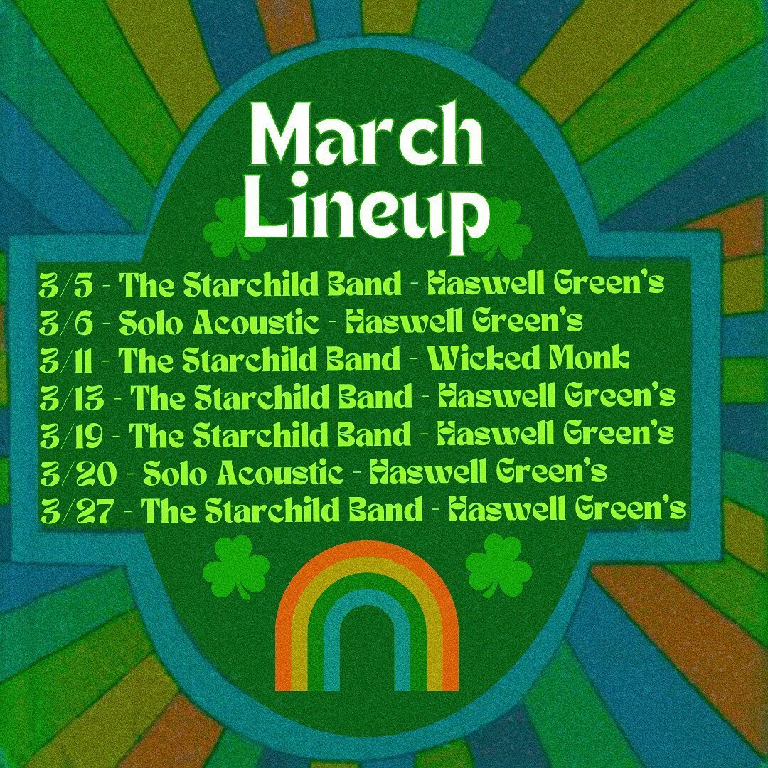 where you can find these snappy little irish lassies this march 🎸🌈☘️