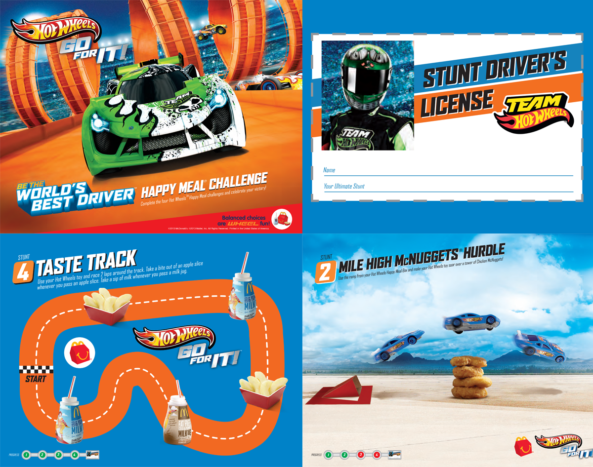 Parents could download a stunt jump guide, stunt driver's license, and Taste Track for their kids.