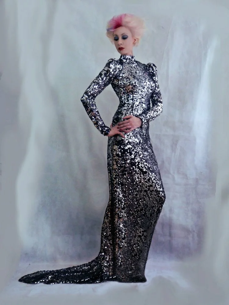 Silver fishscale gown