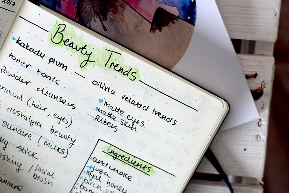 Bullet Journal Ideas for bloggers - Keep track of trends