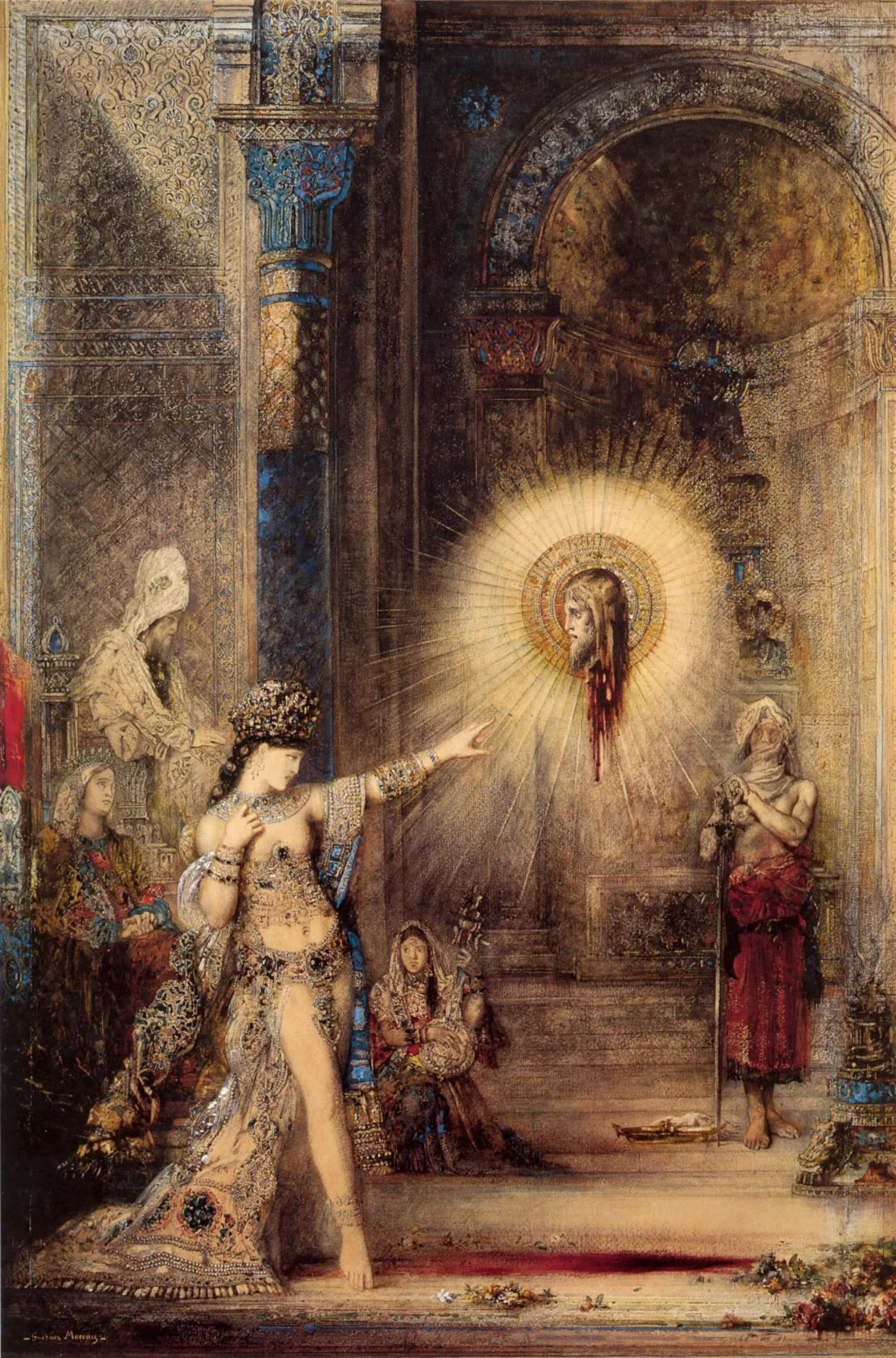 Salome and the Apparition of the Baptist's Head , watercolor by Gustave Moreau