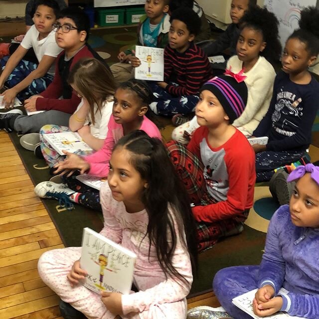 World Read Aloud Day at PS 125! I Am Peace. Shout out to Behind the Book and Jo Umans!