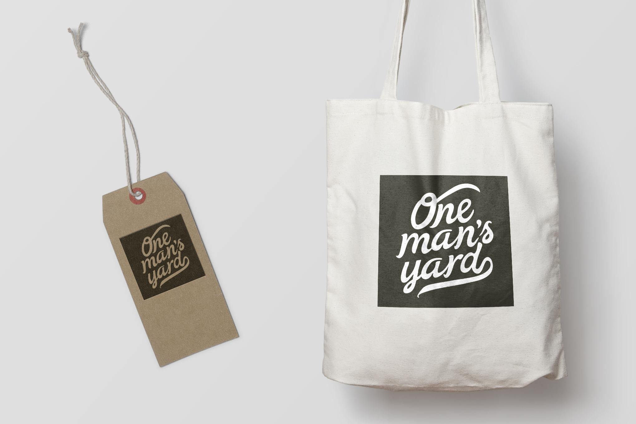 One Man's Yard Swing Tag and Tote Bag