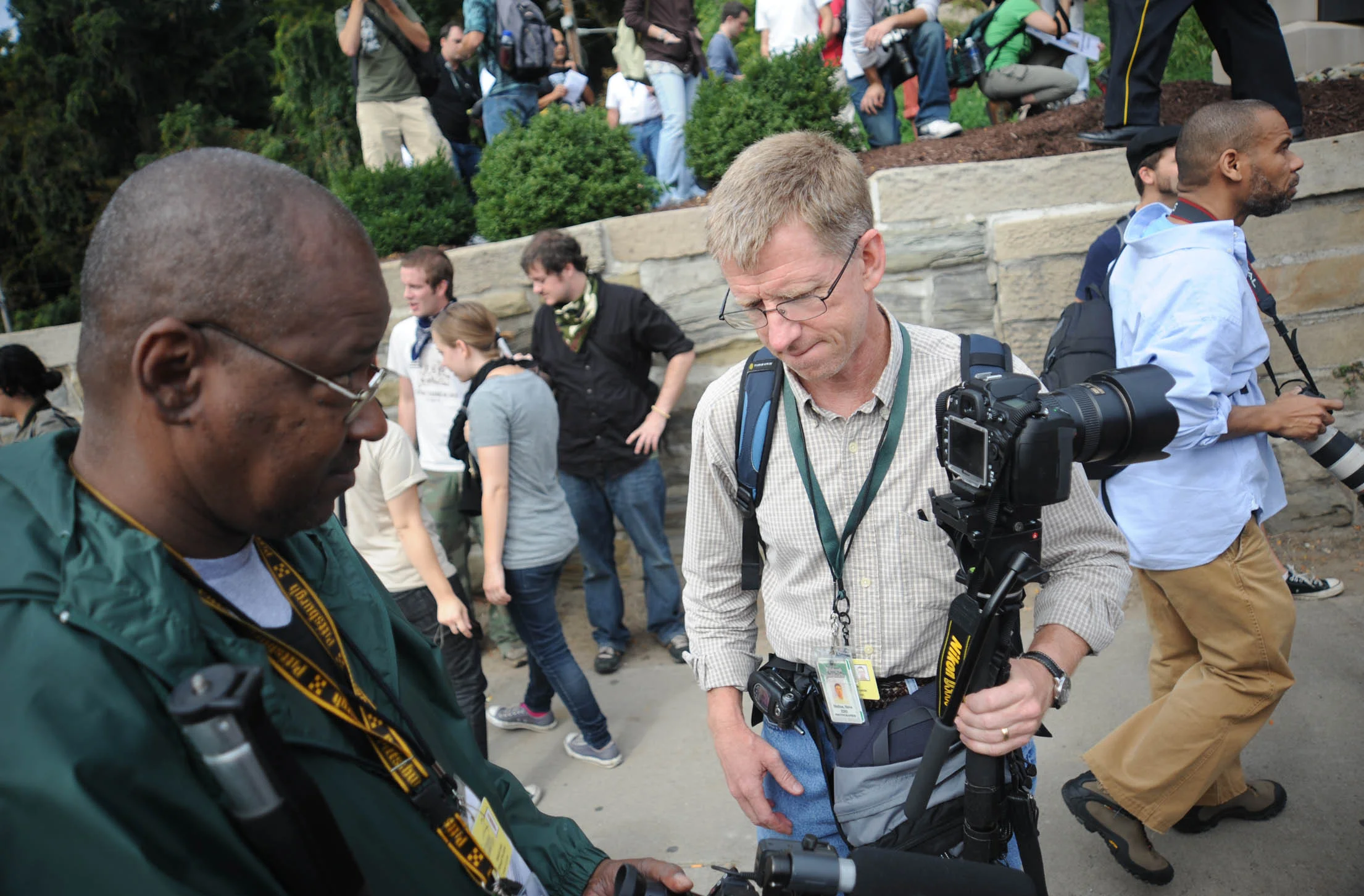 My colleague Nate Guidry (left) and I cover the G-20 Summit in Pittsburgh.