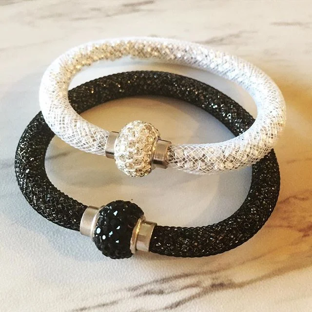 Forever in love with sparkle. 
#rockandlulu #jewelry #jewelrydesigner #bracelets #braceletstacks #sparkle #newcollection #bling #love #modernandclassic #hipandtrendy #nyc