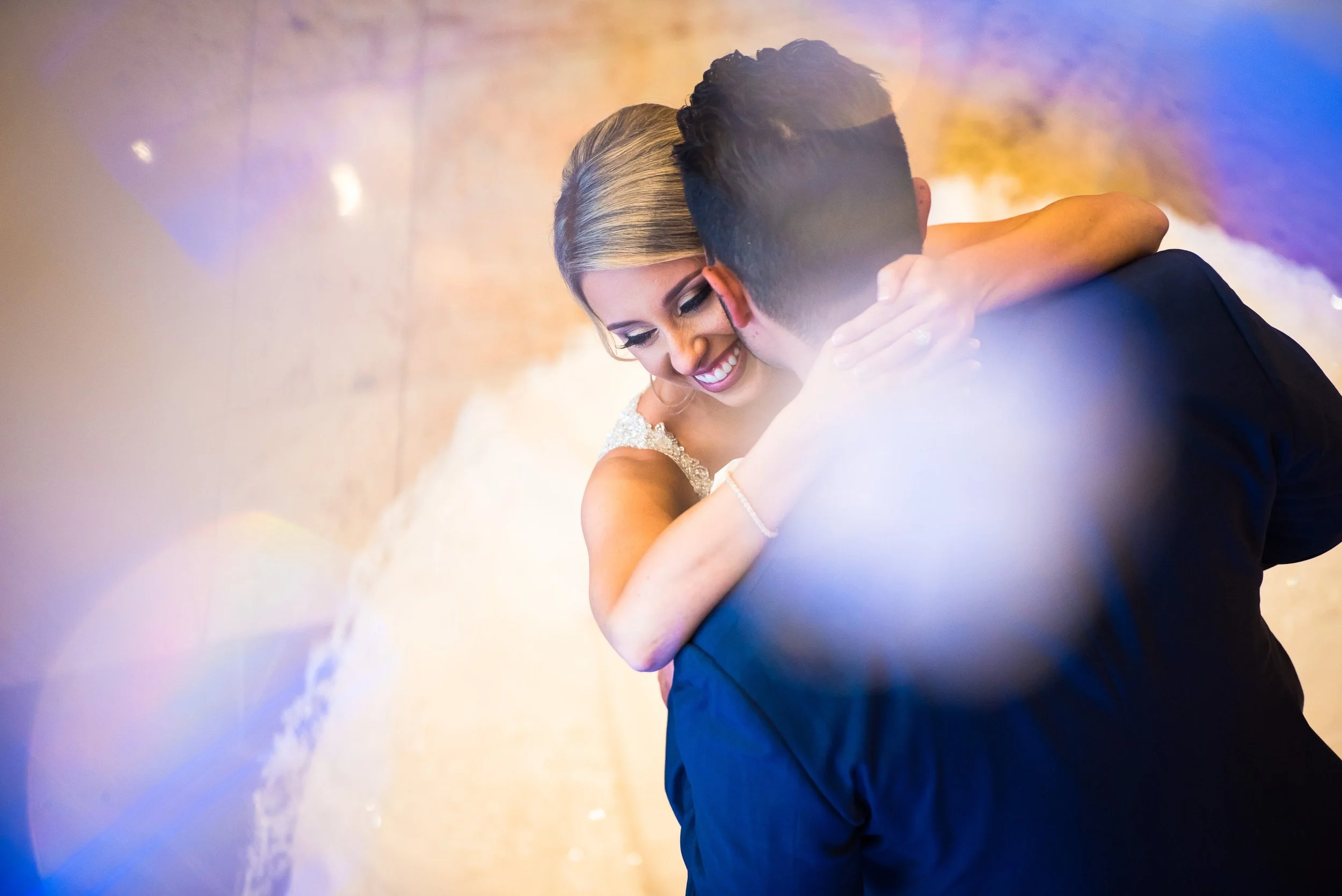 Artistic shot of the couple at the Venetian in Garfield, NJ