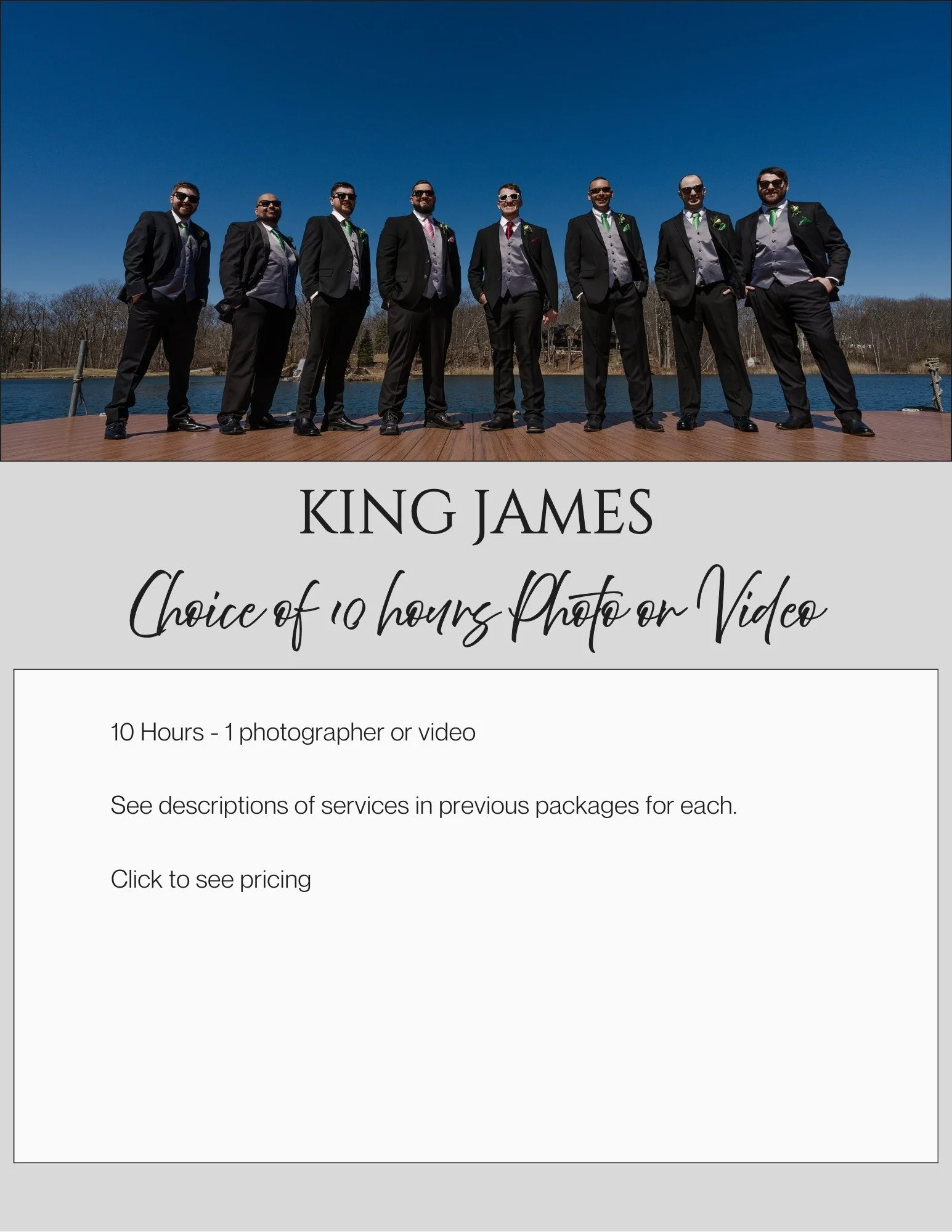 King James wedding photo + video package in New Jersey
