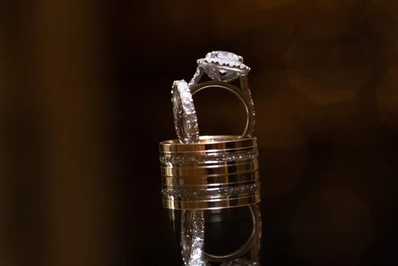Close-up of wedding rings