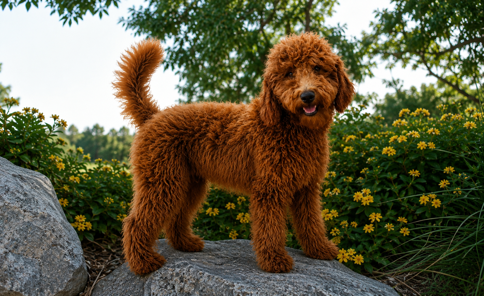 Male red goldendoodle