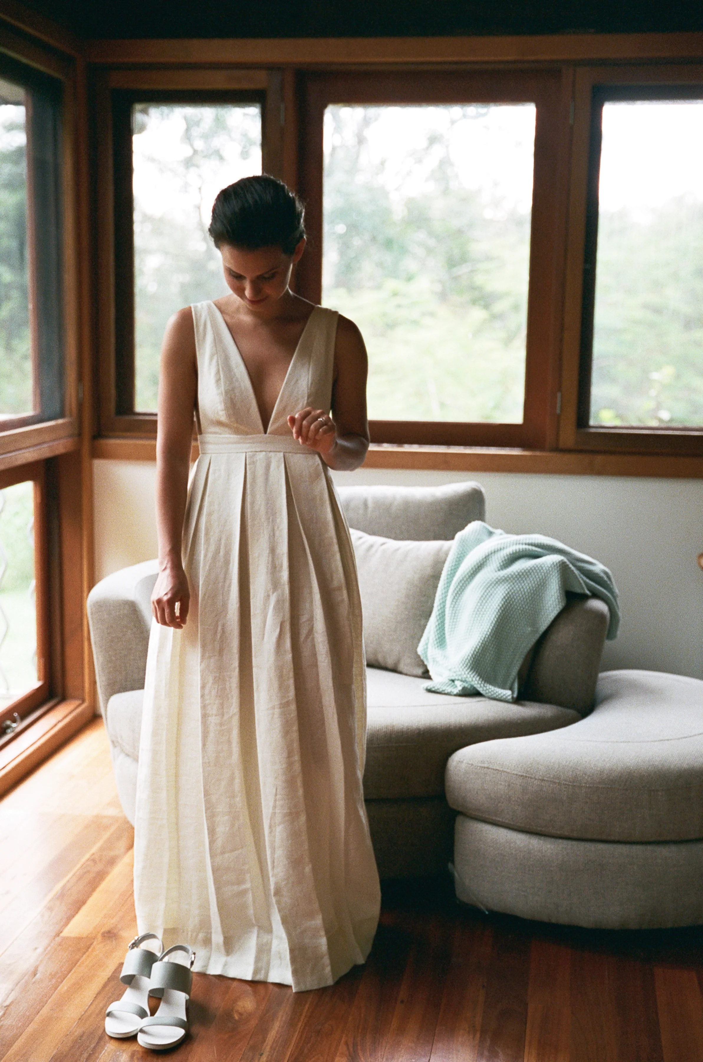 sleeveless linen dress Sleeveless pure linen dress | Camellia yellow