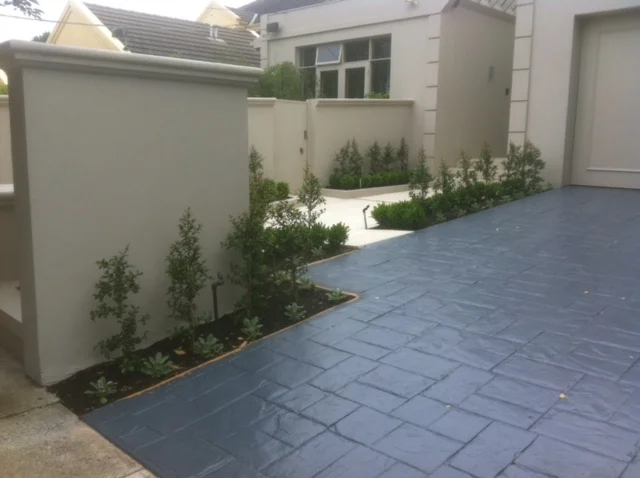 Driveway construction, planting &amp; paving