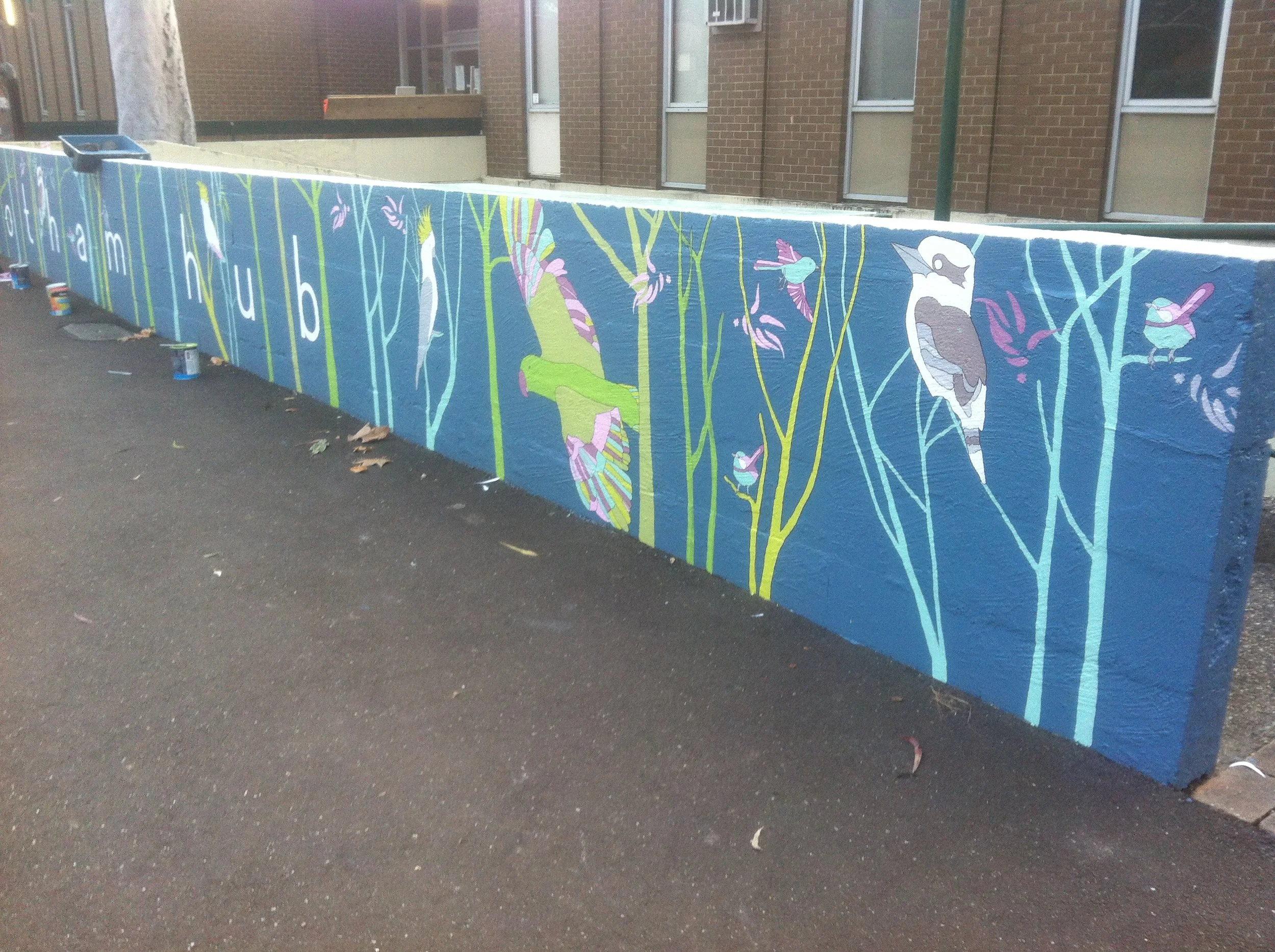 Mural work. arcrylic on masonry. North Melbourne