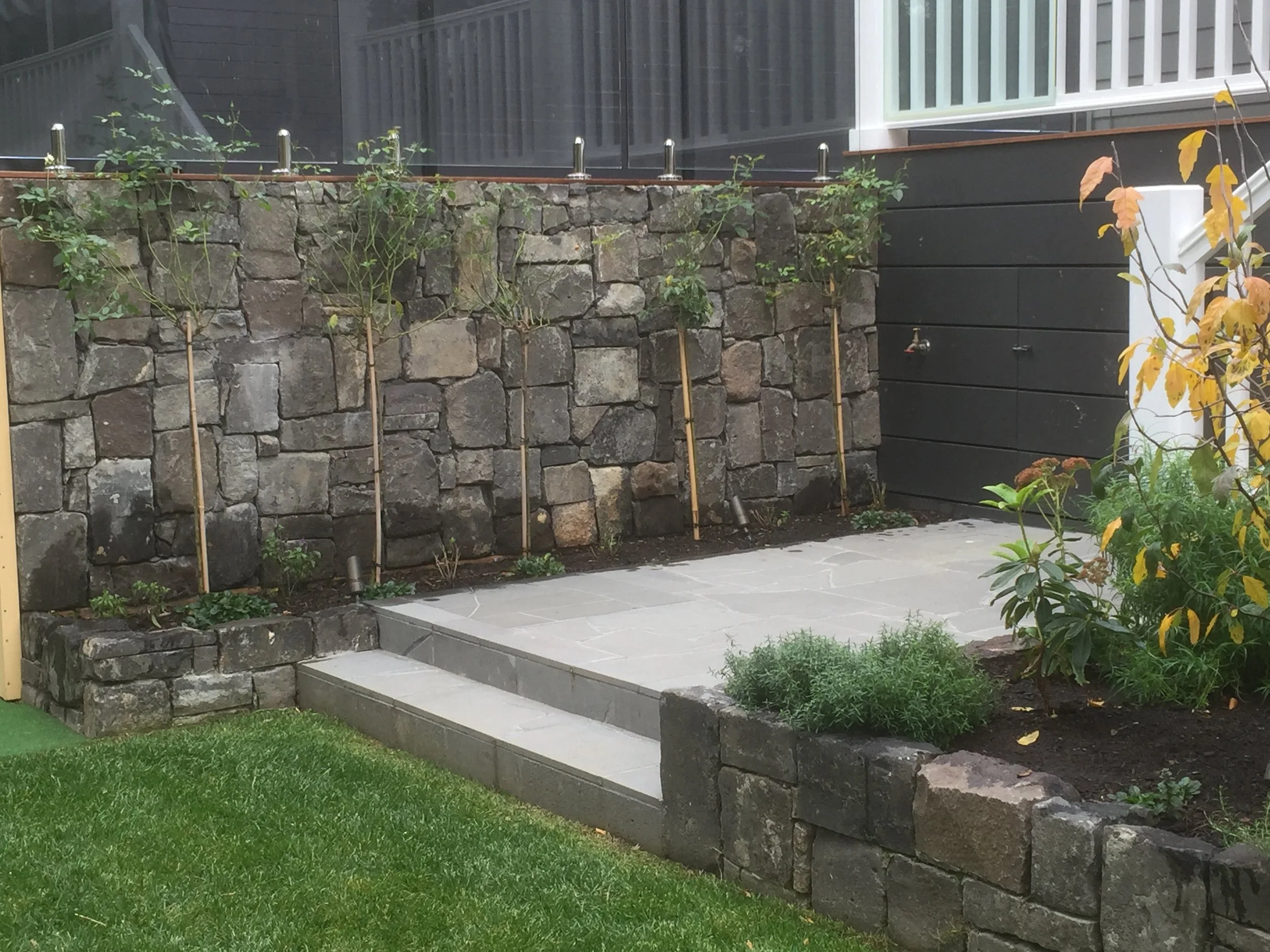  Feature stone walls. Kew 