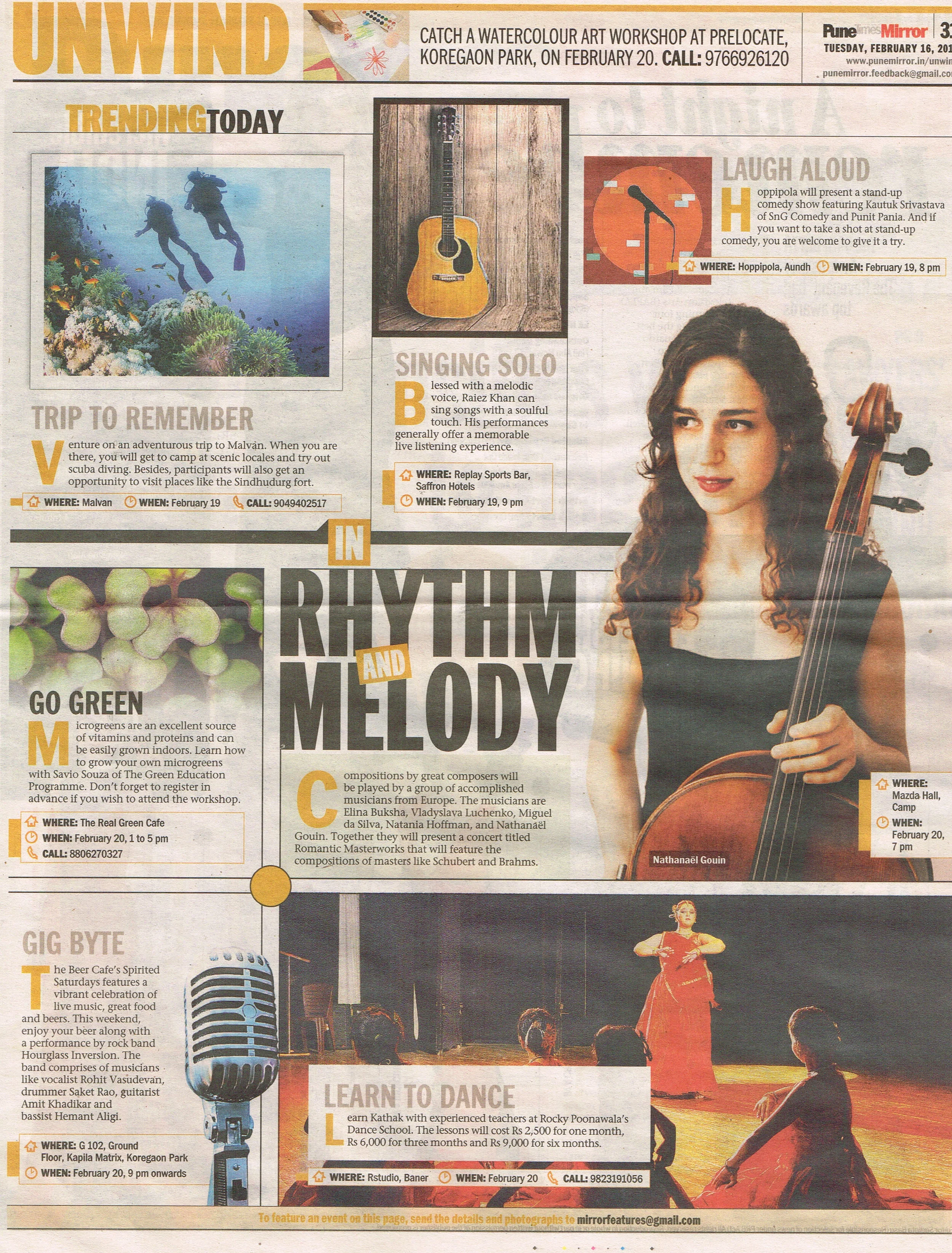 An article from the Pune Times Mirror. Unfortunately, there was a mistake in the caption.