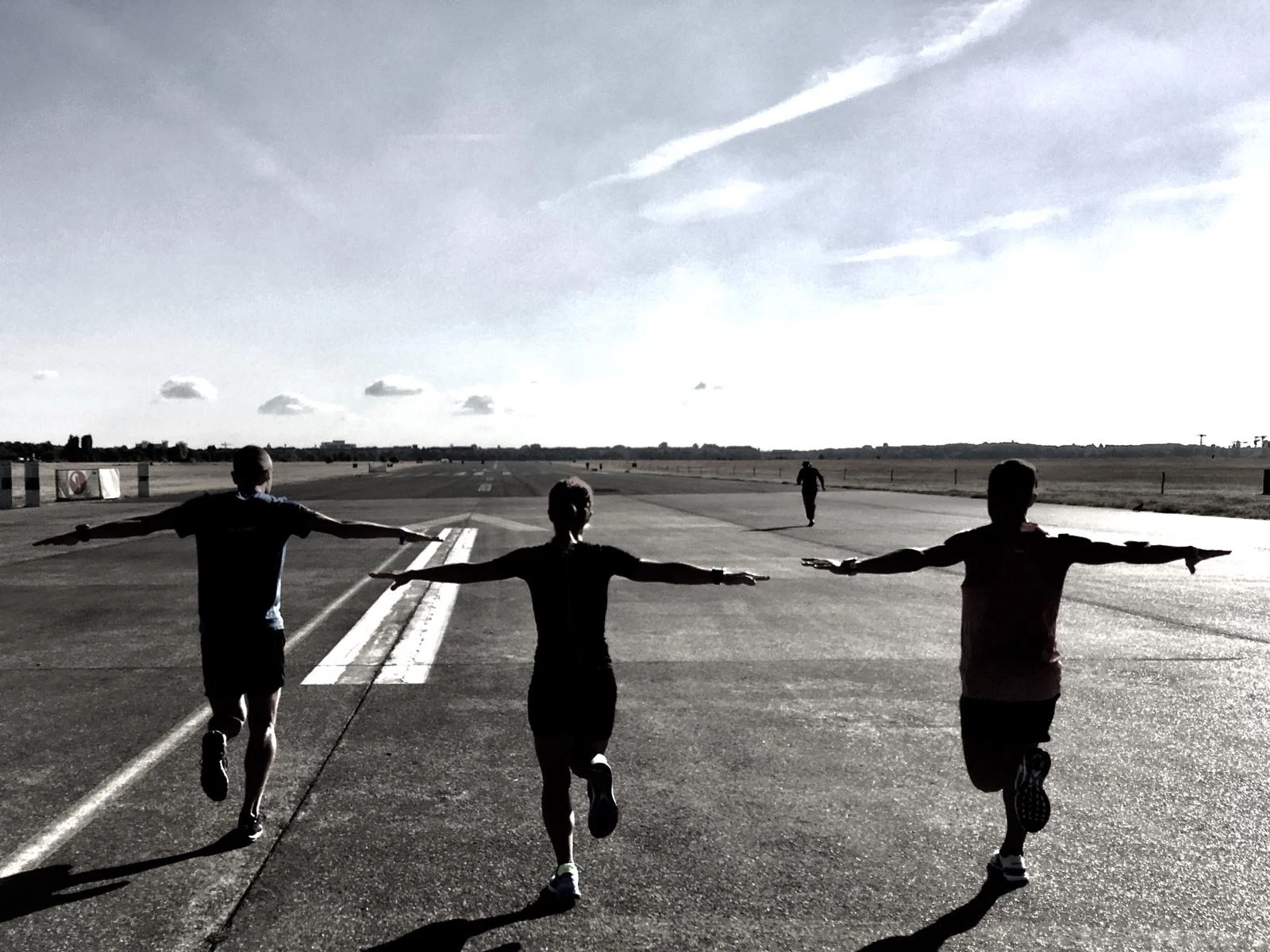 Corrida no antigo aeroporto de Berlim.